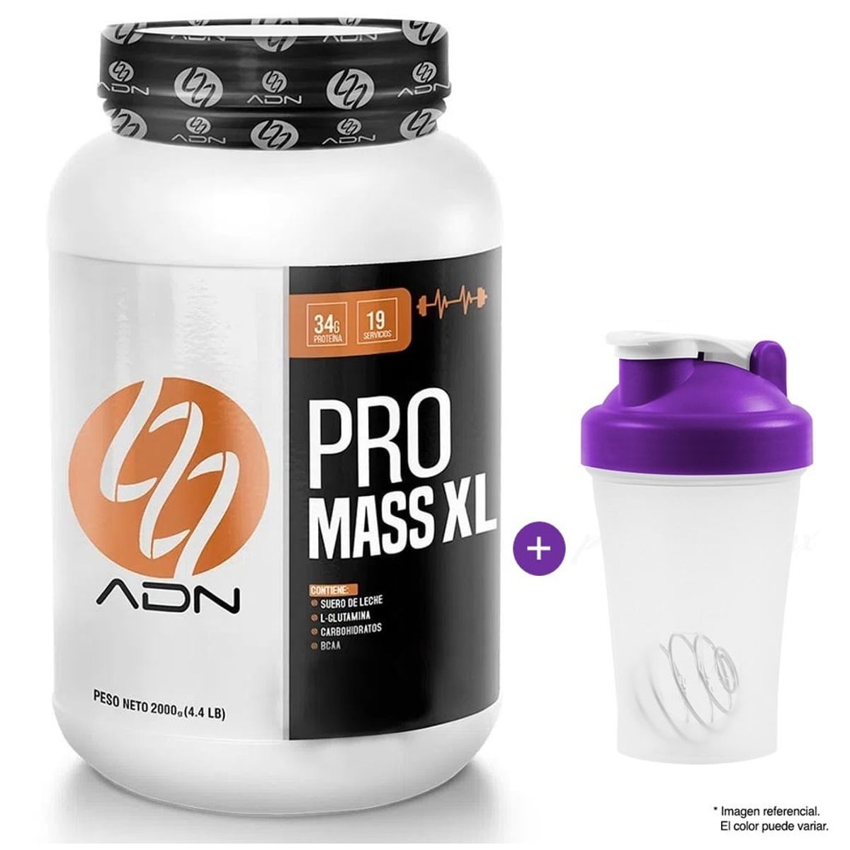 ADN - Proteína Adn Pro Mass XL 2kg Chocolate Shaker