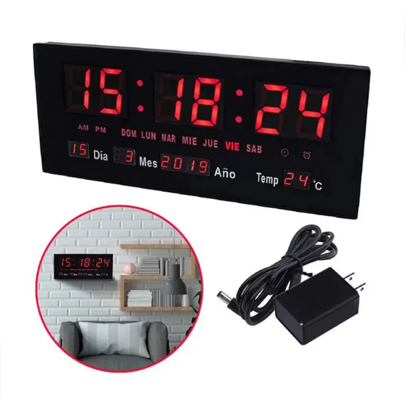 GENERICO - Reloj Digital de Pared  Alarma Calendario y Temperatura