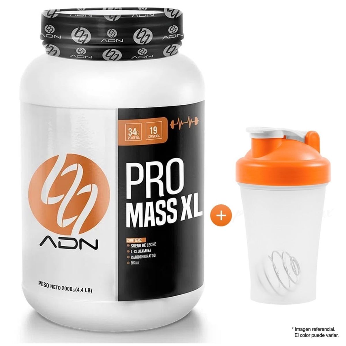 ADN - Proteína Adn Pro Mass XL 2kg Vainilla Shaker