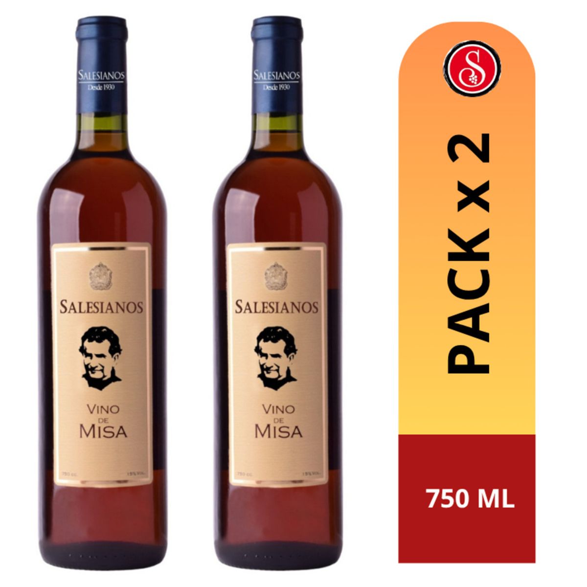 SALESIANOS - Vino de Misa Salesianos Pack 2 unidades 750 ml.