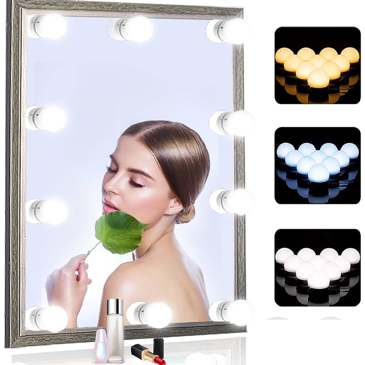 GENERICO - Focos para Espejo Tocador 3 Tonos de Luz Led 10 Focos