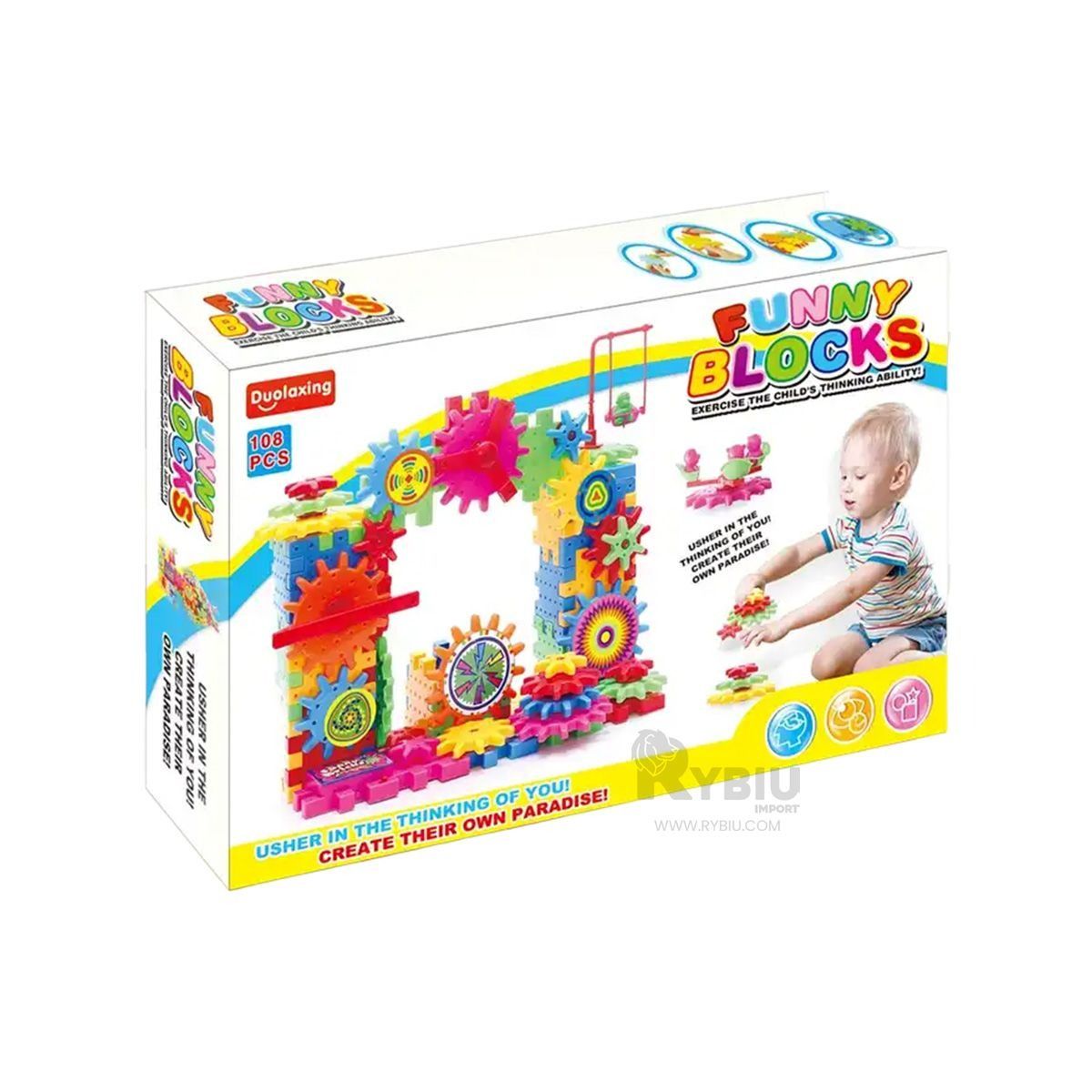 GENERICO - Juguete Didáctico 108 Piezas de Diseño Engranaje