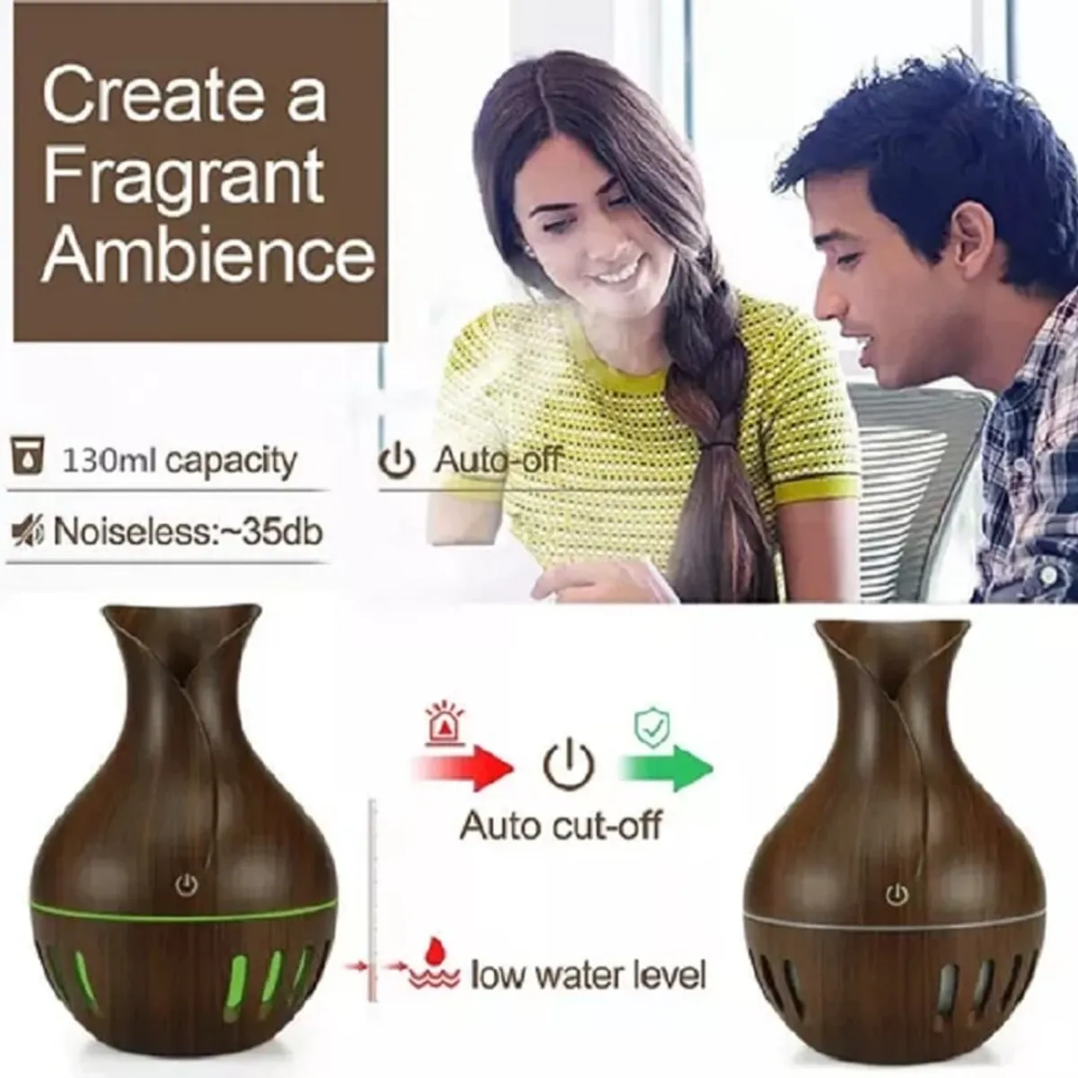 GENERICO - Humidificador Difusor de Aroma Con Luz Led Ultrasónico Aromaterapia