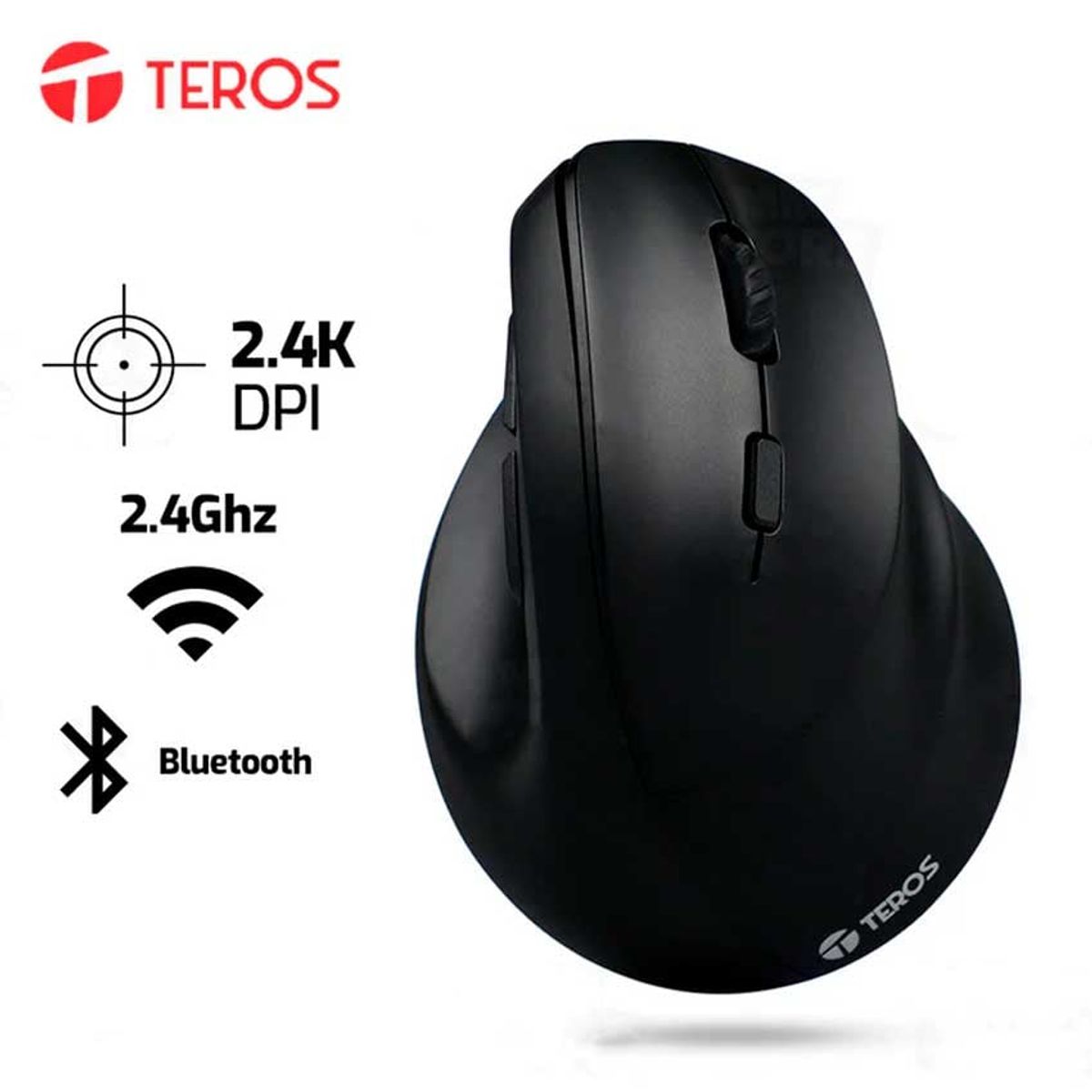 TEROS - Mouse TEROS Vertical TE-5169N Inalambrico - Bt Cableado 2400 Dpi Negro