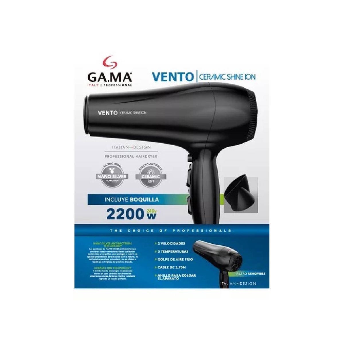 GAMA - SECADORA GAMA VENTO CERAMIC 2200W