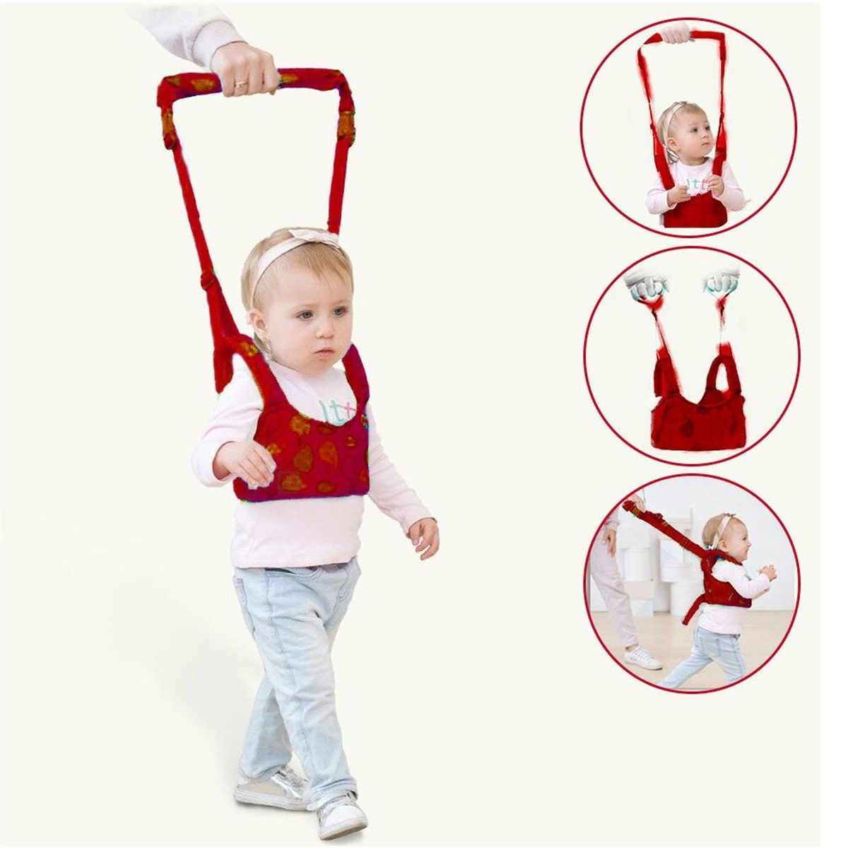 GENERICO - Arnés Caminador 2 en 1 Primeros Pasos Guinda