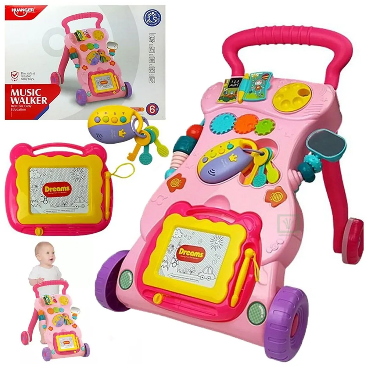 GENERICO - Andador Caminador Centro de Actividades Rosado