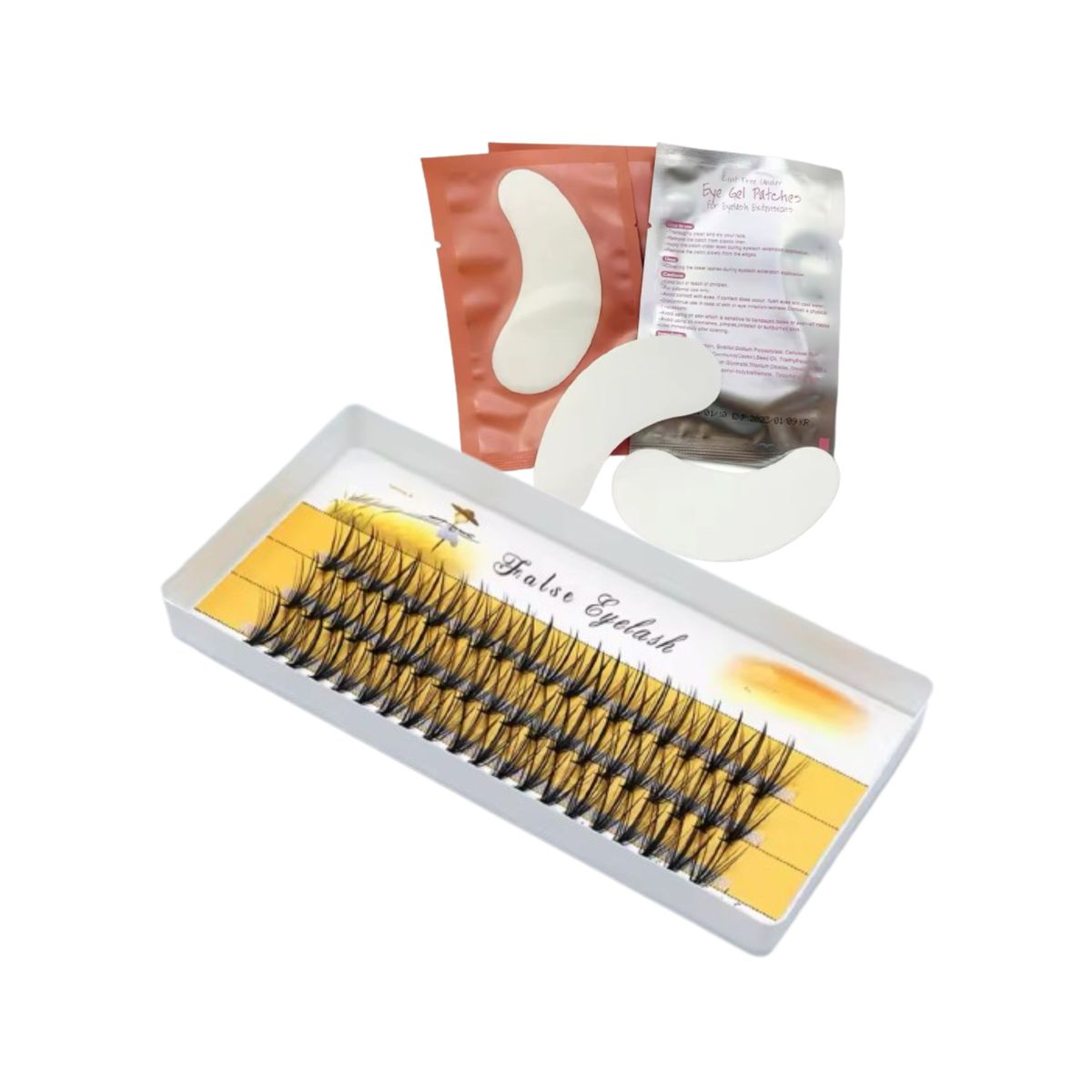 GENERICO - Extensiones de pestañas 20D 60 unidades + 3 parches gel