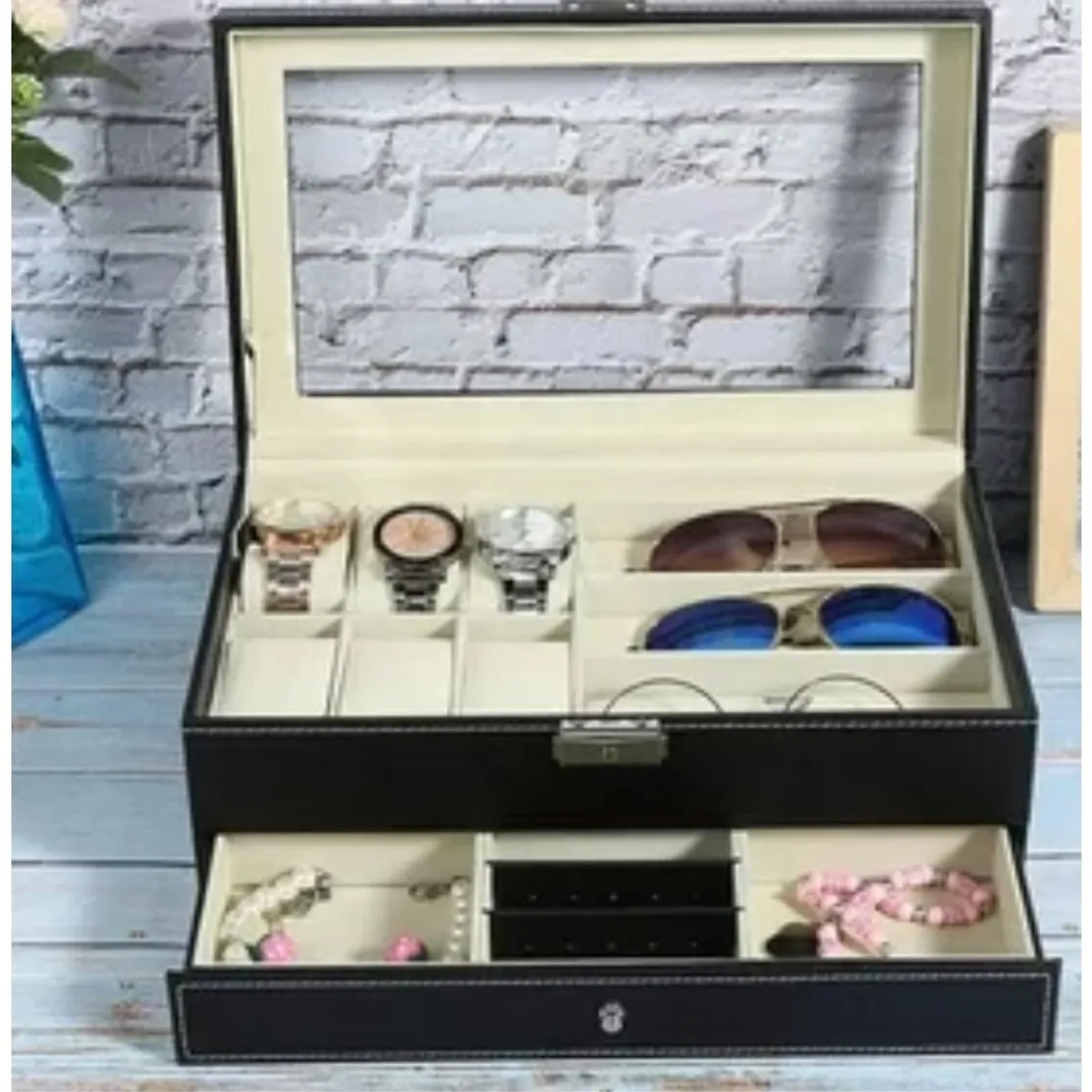 GENERICO - Porta Reloj y Porta Gafas Dos Niveles