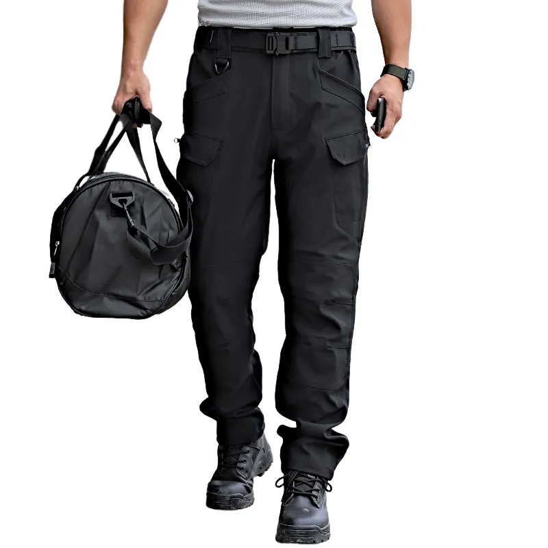 BLWOENS - pantalones baggy largos para hombres-Negro