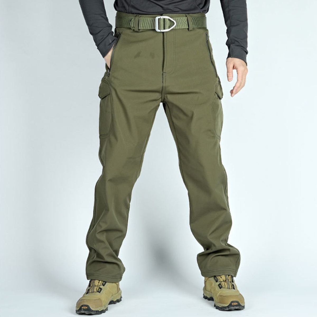 BLWOENS - pantalones baggy largos para hombres-Verde