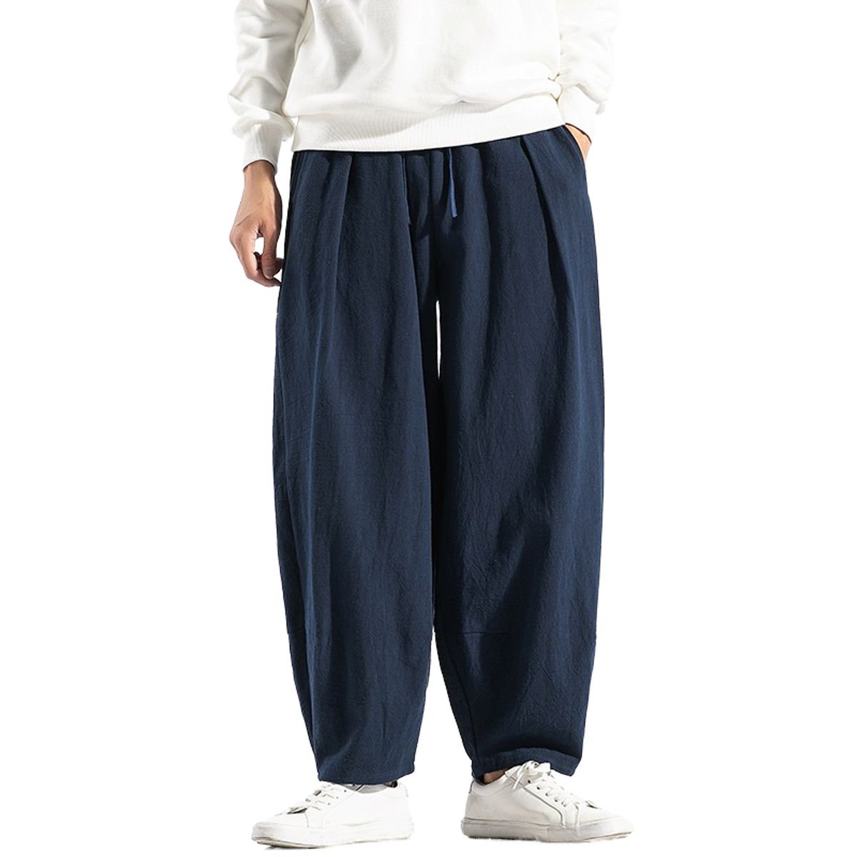 BLWOENS - pantalones baggy largos para hombres-Azul