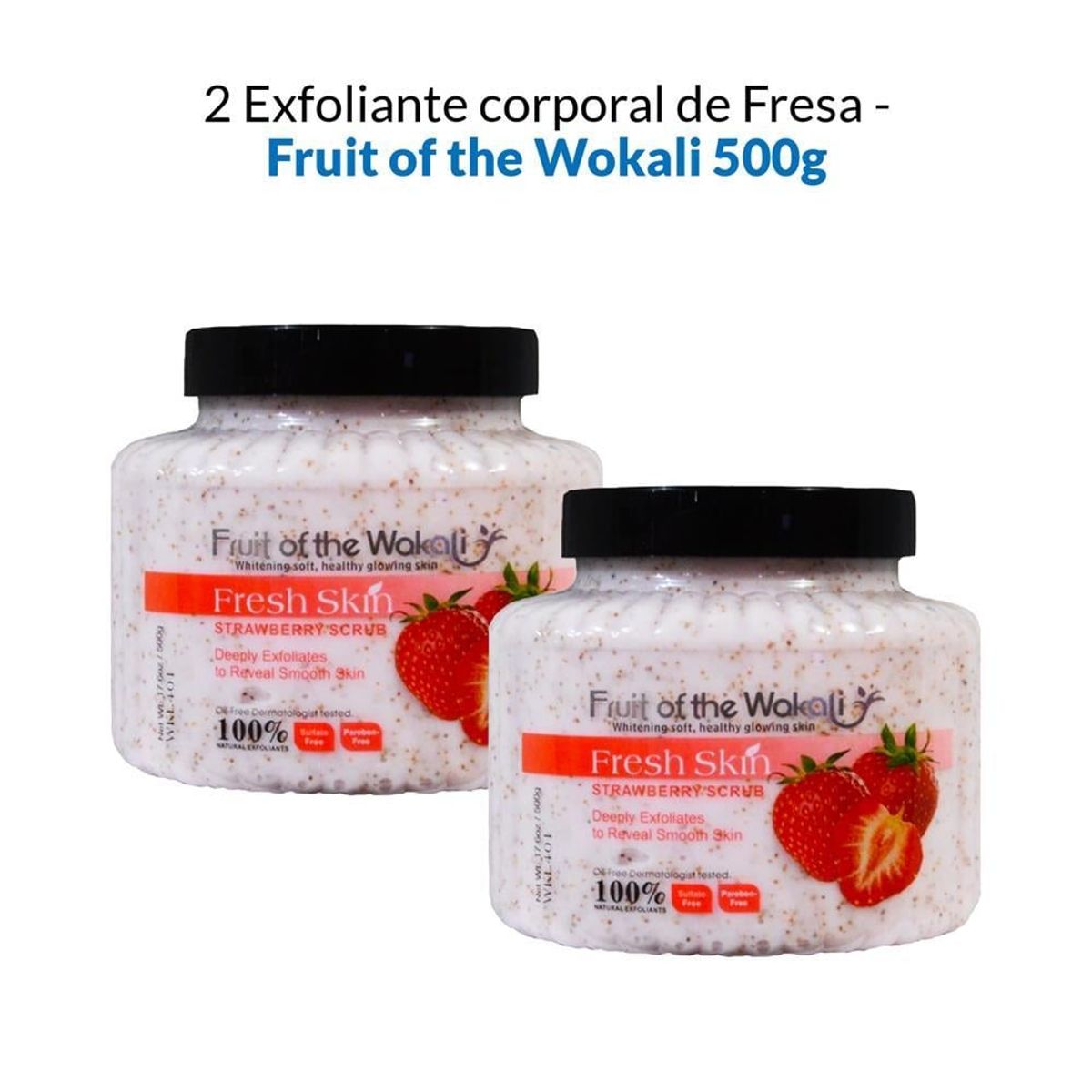 WOKALI - Exfoliante Corporal De Fresa Wokali 500Gr 2 Unidades