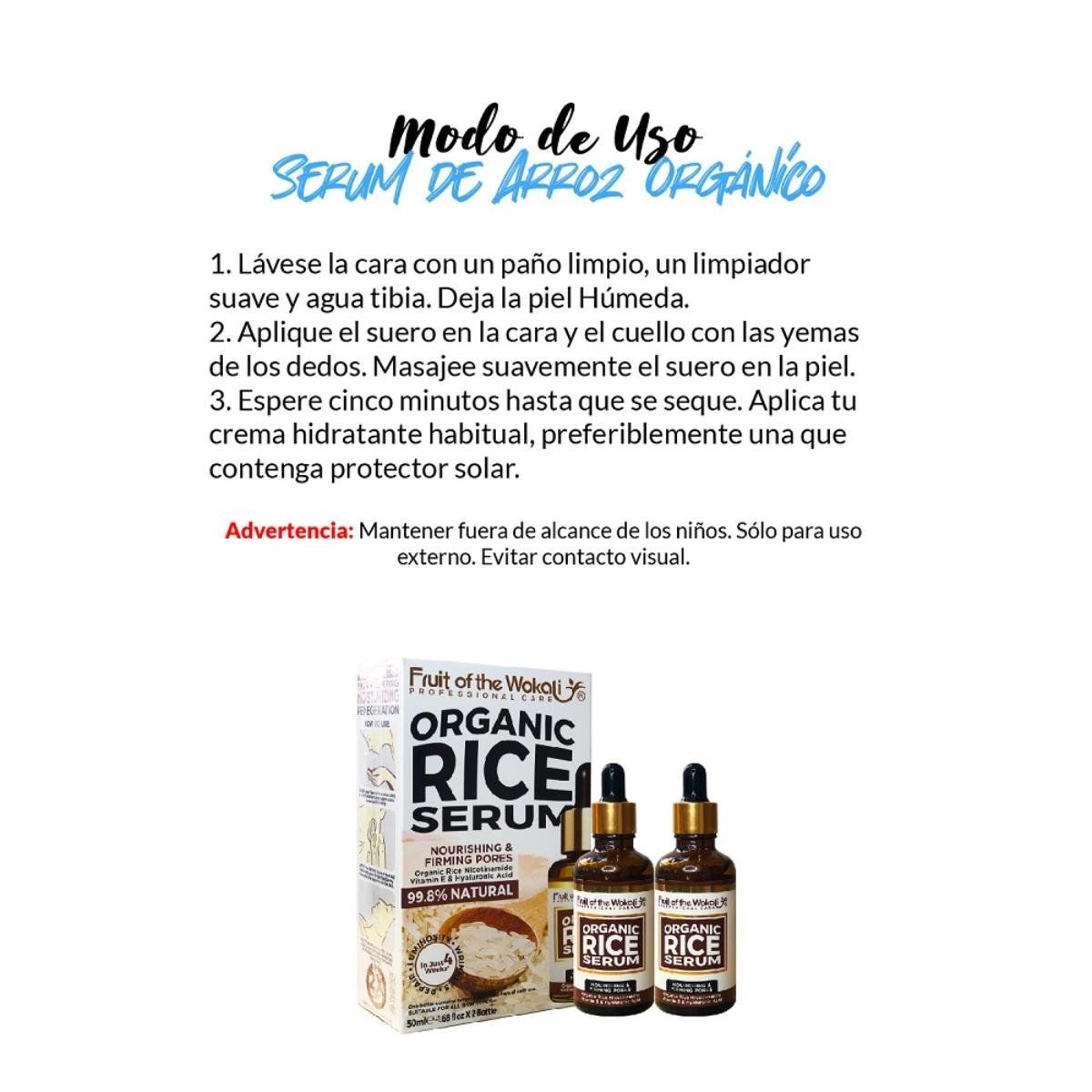 WOKALI - Exfoliante Corporal Arroz + Serum De Arroz Orgánico X2 Botellas Wokali