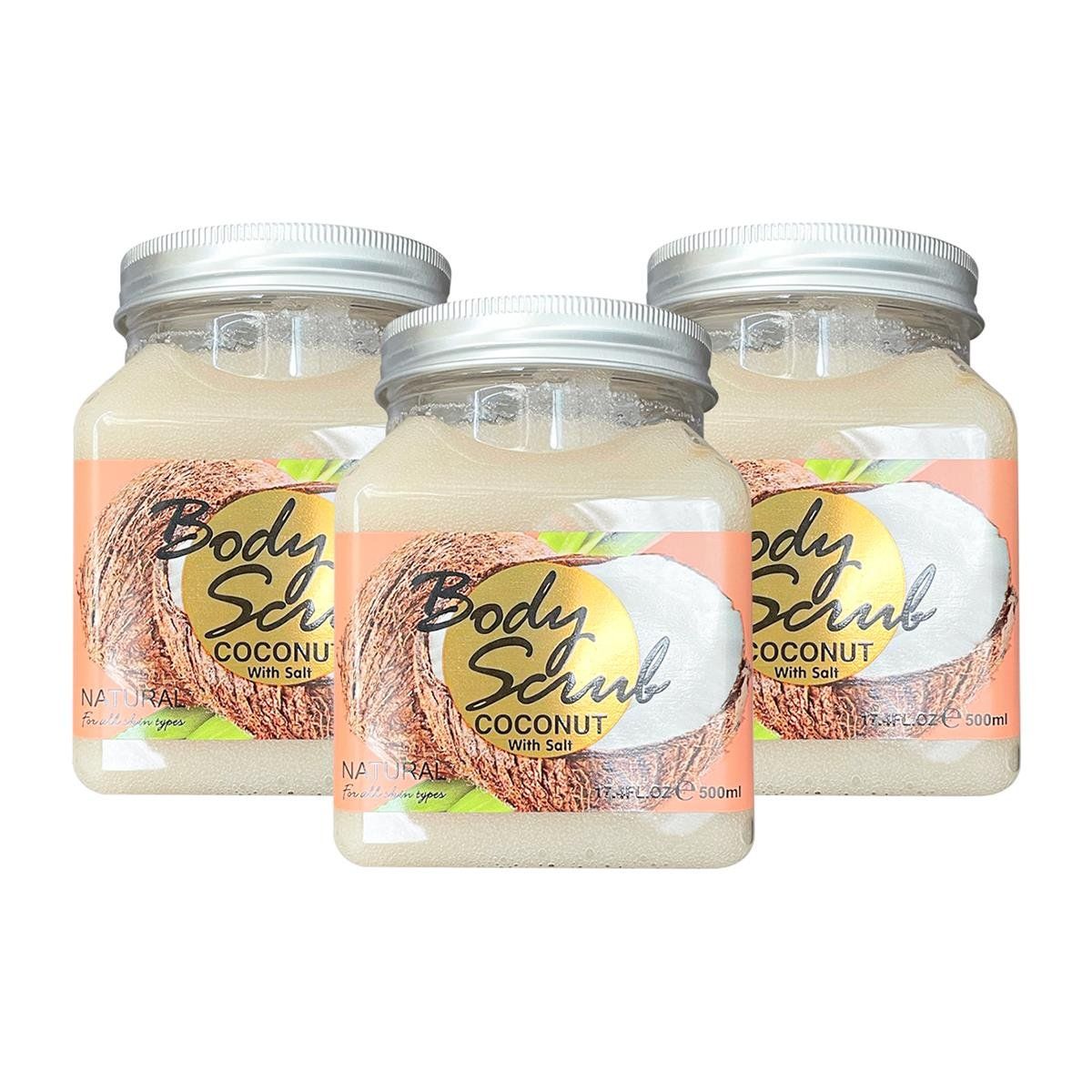 WOKALI - Exfoliante Corporal Coco Con Sal Wokali 500ml 3 Unidades