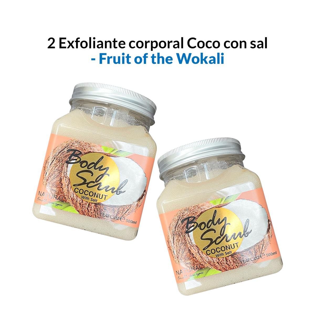 WOKALI - Exfoliante Corporal Coco Con Sal Wokali 500ml 2 Unidades
