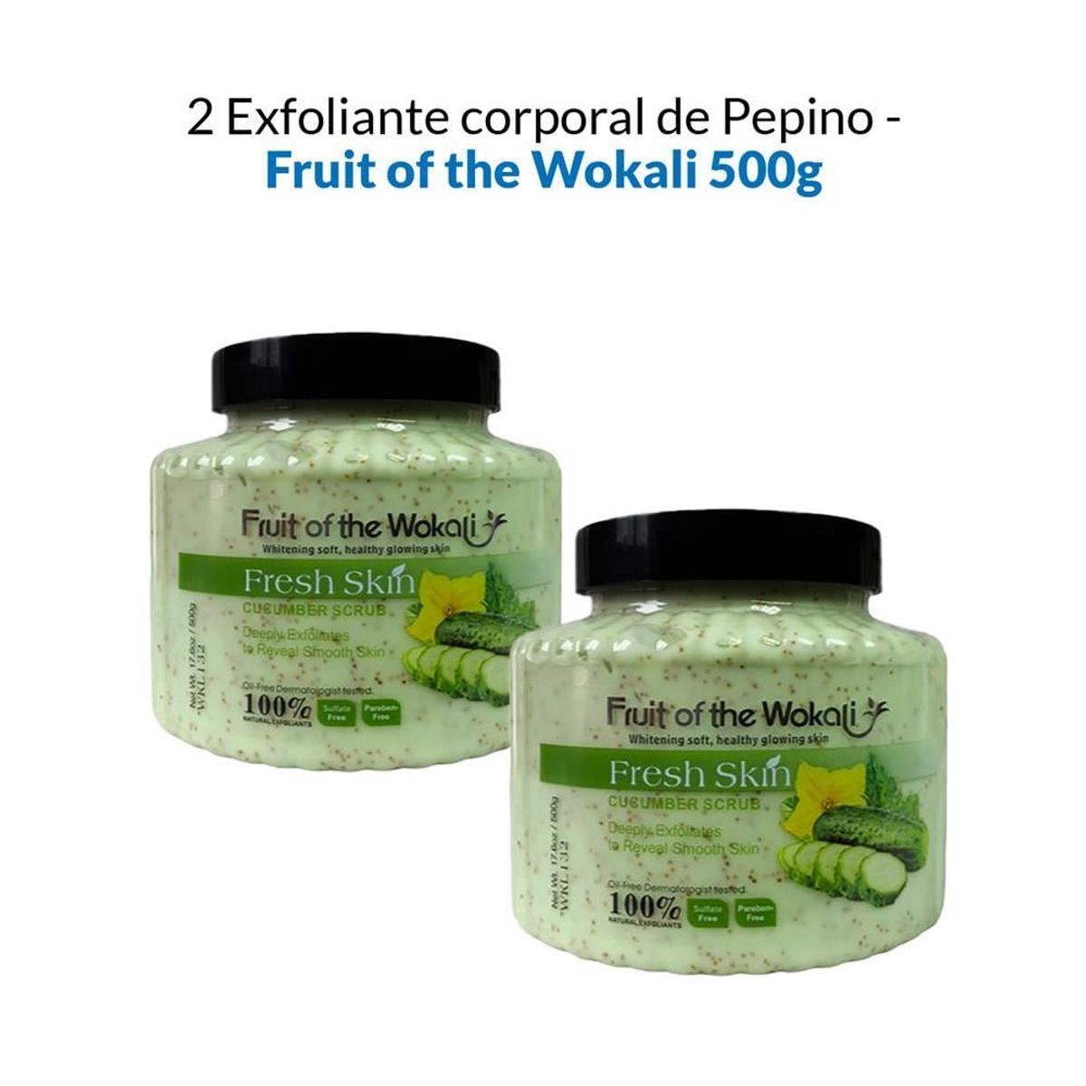 WOKALI - Exfoliante Corporal De Pepino Wokali 500Gr 2 Unidades