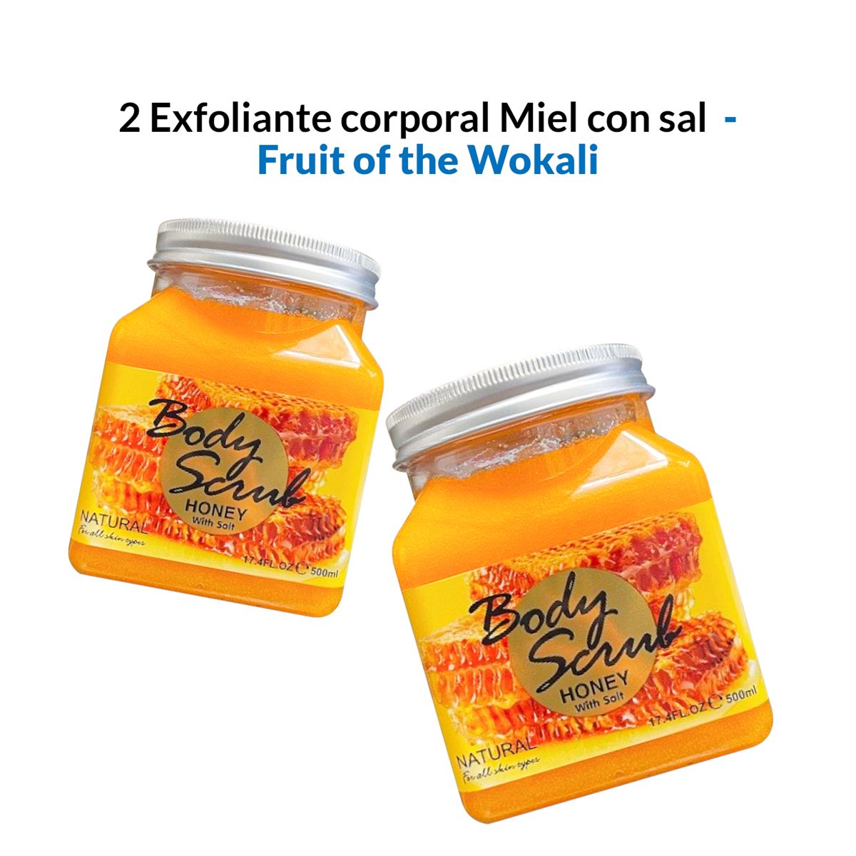 WOKALI - Exfoliante Corporal Miel Con Sal Wokali 500ml 2 Unidades