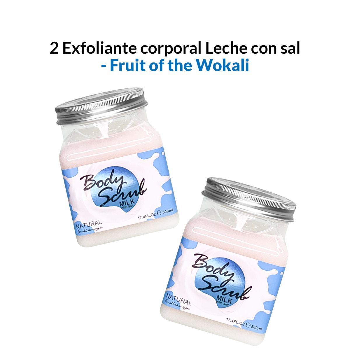 WOKALI - Exfoliante Corporal Leche Con Sal Wokali 500ml 2 Unidades
