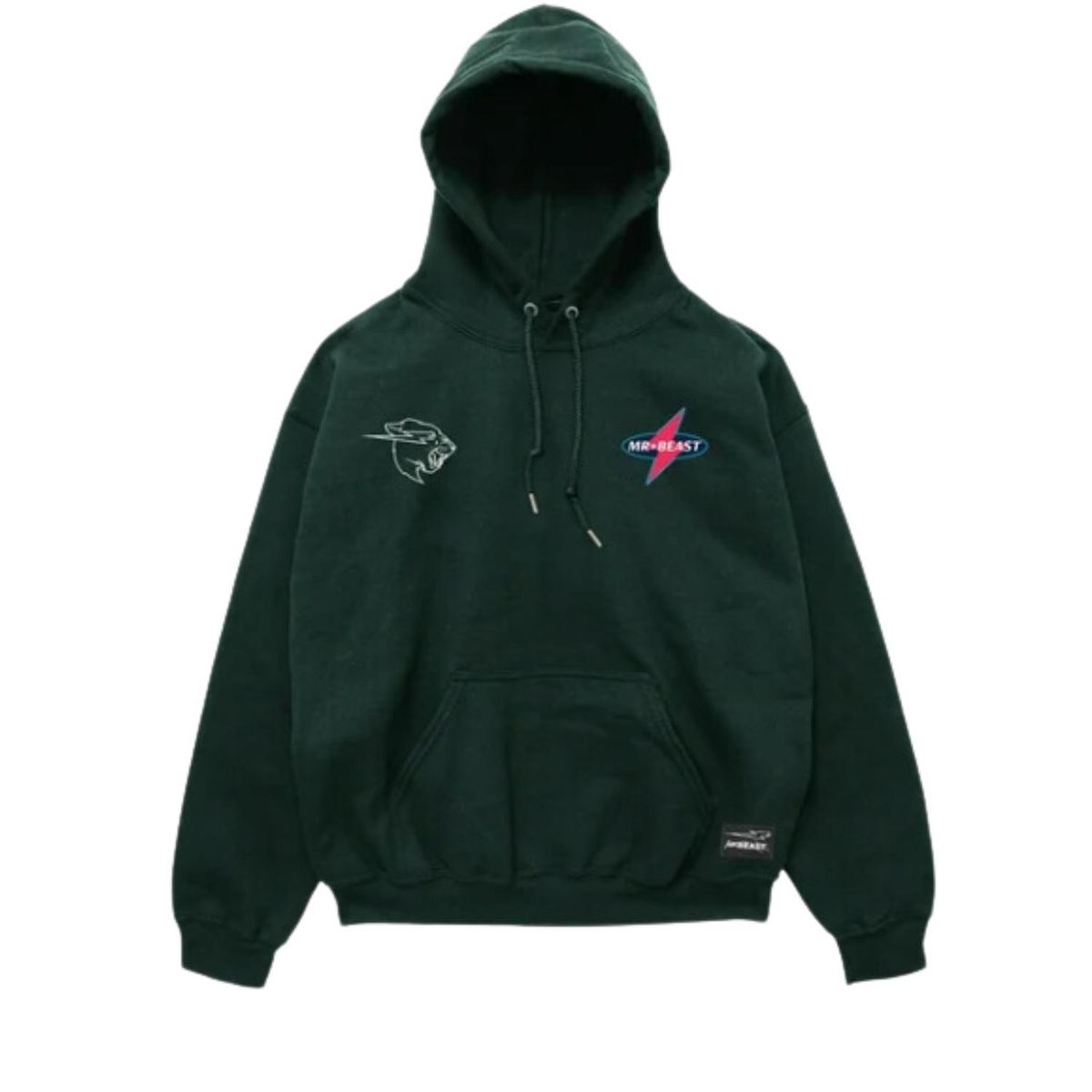 GENERICO - Polera Unisex con Capucha Mr Beast Lightning - Verde