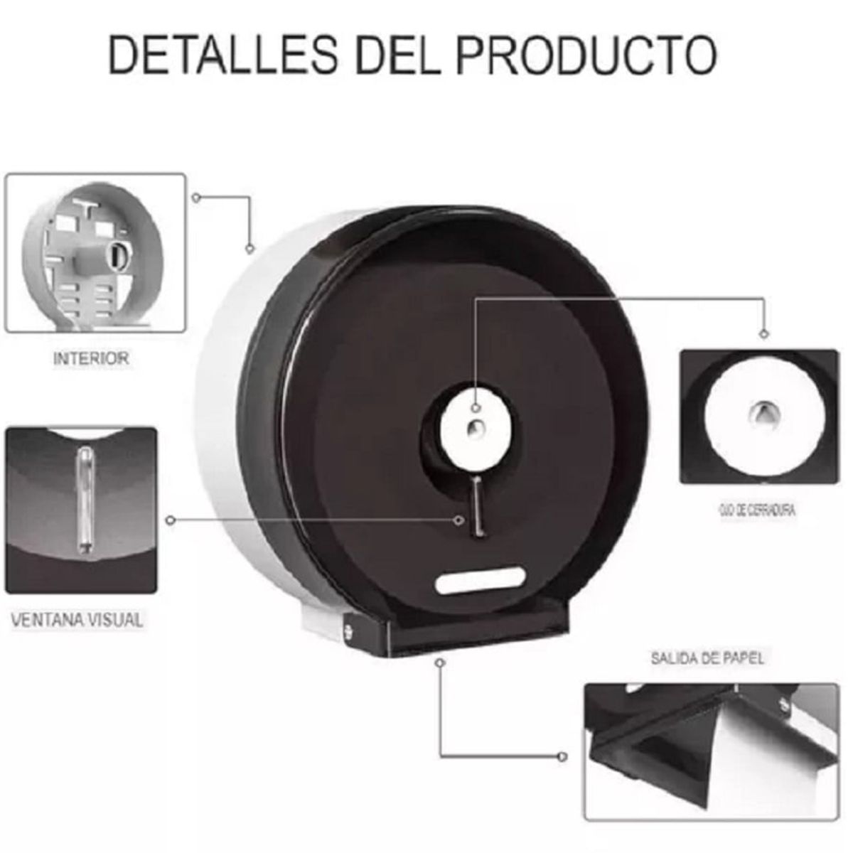 GENERICO - Dispensador de Papel Higienico Rollo Grande