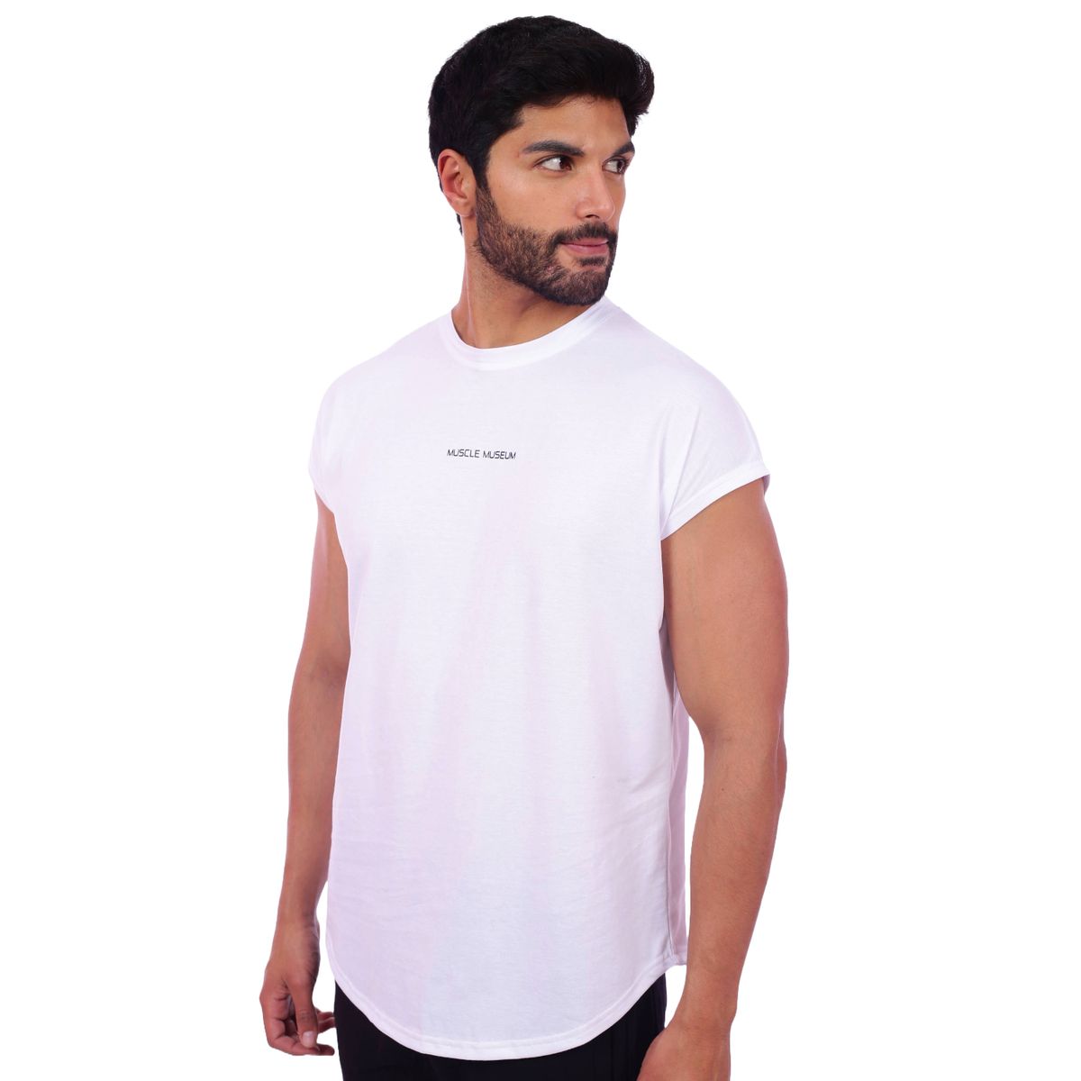 M MUSCLE MUSEUM - Polo Muscle Tee Manga Cero Color Blanco para Hombre