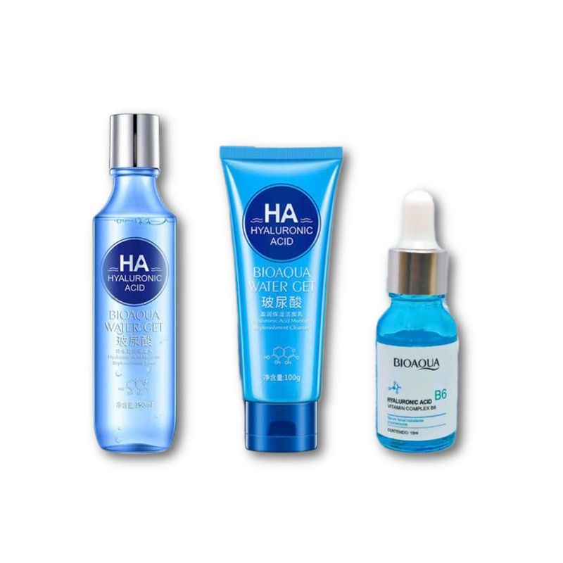 BIOAQUA - Set Tónico + Jabón Facial + Serum Complejo B6 y Ácido Hialurónico