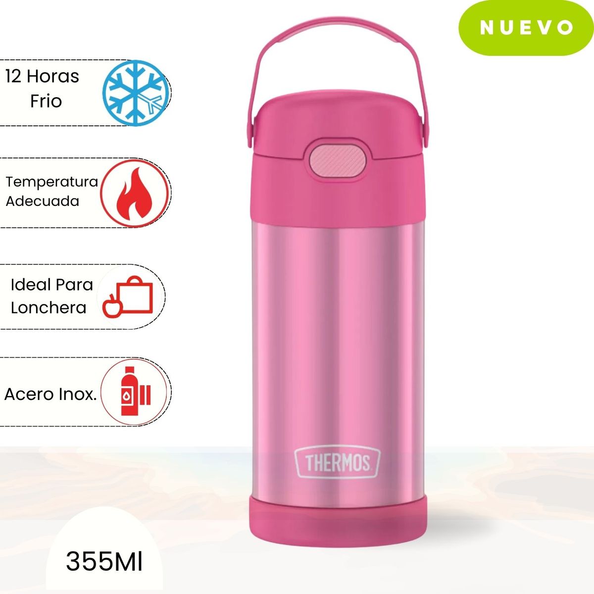 THERMOS - Thermo de Acero Funtainer 355ml Color Rosado