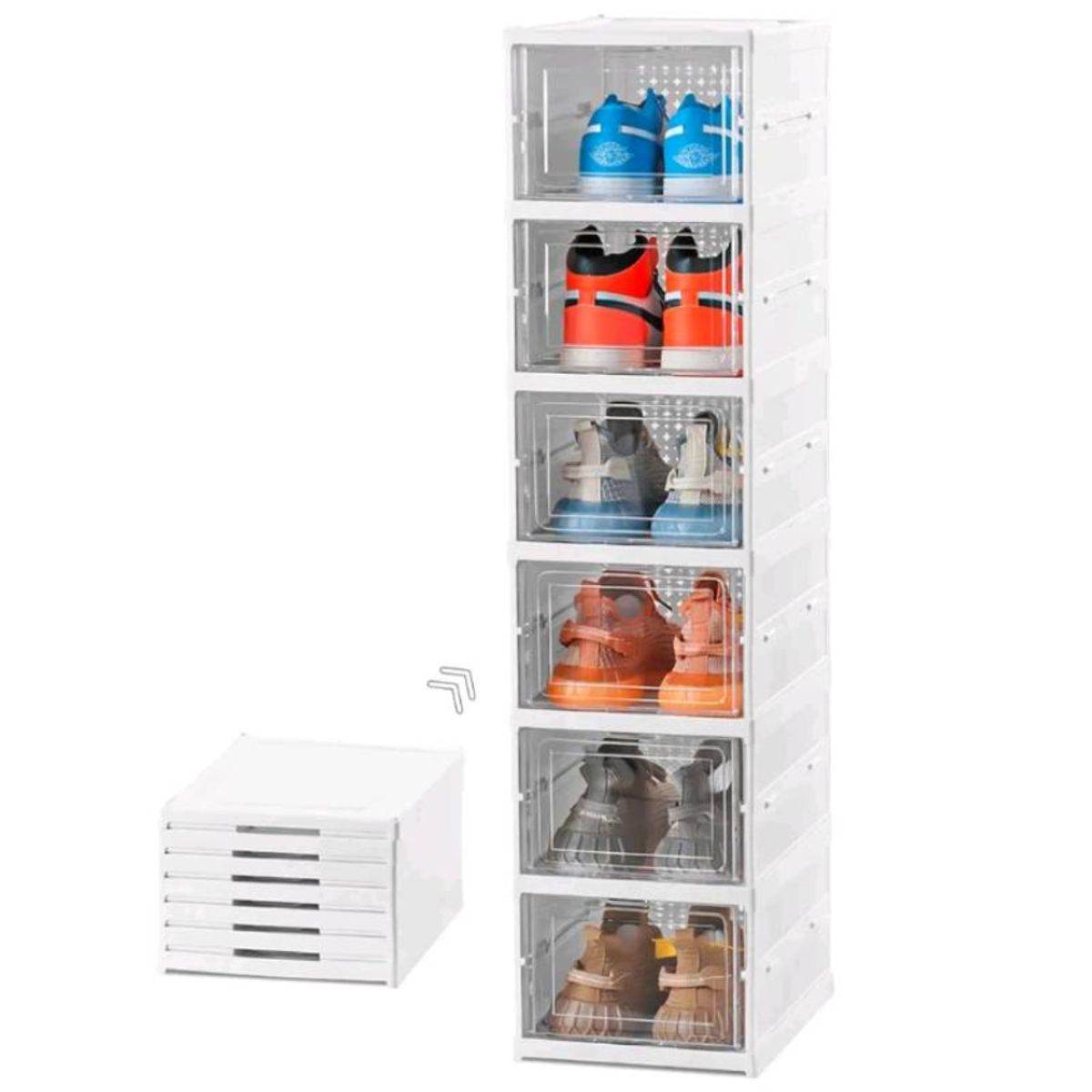 GENERICO - Organizador de Zapatos Zapatera Plegable Acrílica de 6 Pisos