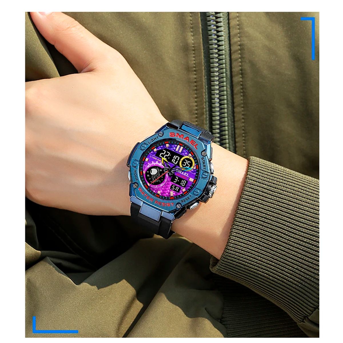 SMAEL - Reloj Digital Analogico Para Hombre Con Alarma Cronometro Smael