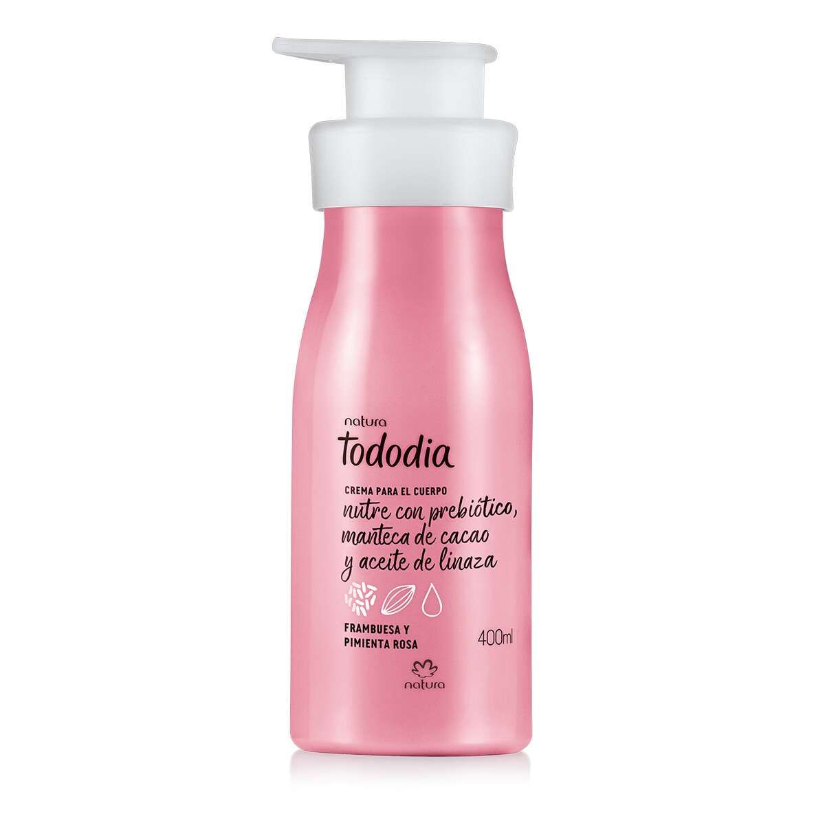 NATURA - Tododia Frambuesa y Pimienta Rosa Crema para el Cuerpo 400ml - Natura