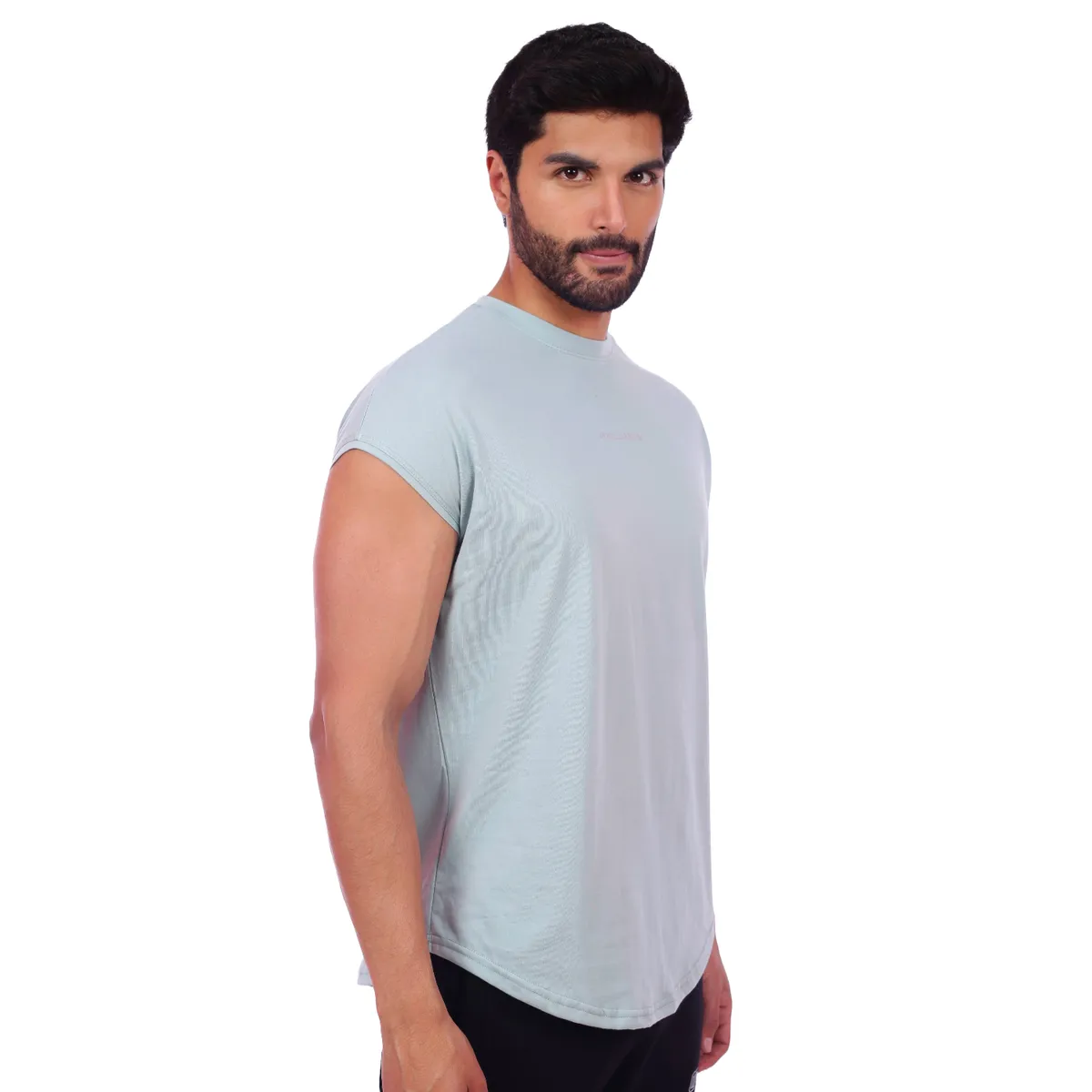 M MUSCLE MUSEUM - Polo Muscle Tee Manga Cero Color Cemento para Hombre