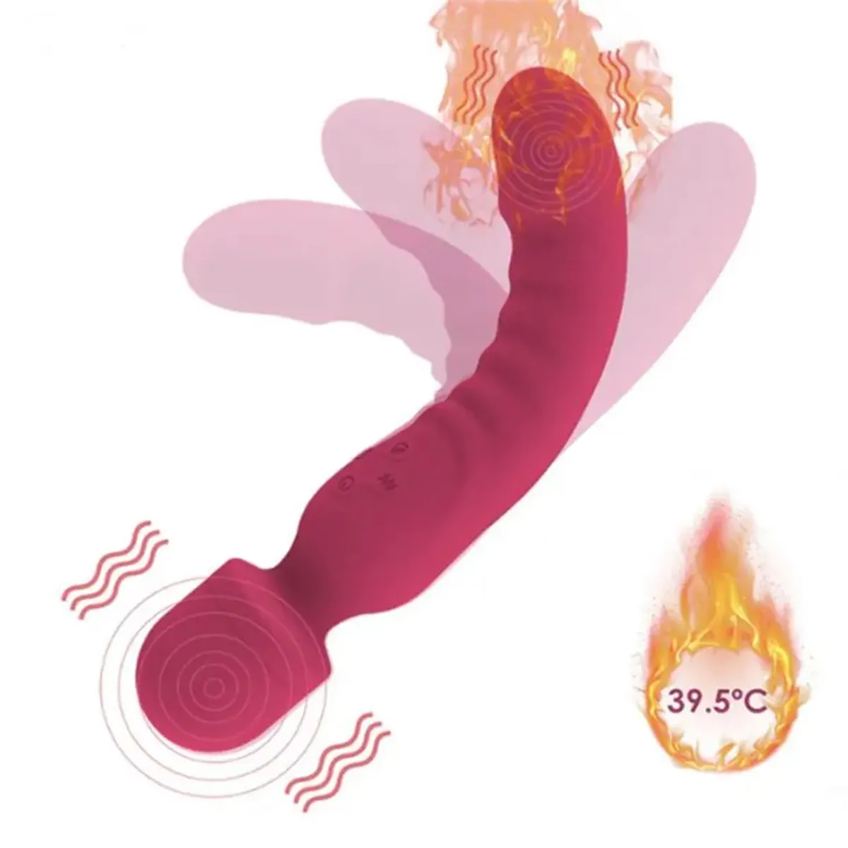 GENERICO - Vibrador de estimulación y forma de dildo - rosado