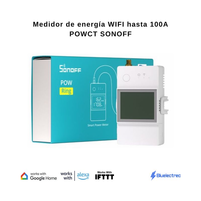 SONOFF - Medidor de energía WIFI hasta 100A POWCT SONOFF