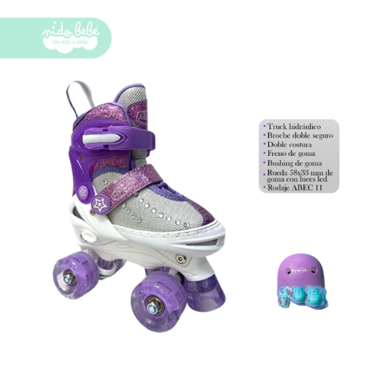 OKA - PATIN 4 RUEDAS OKA LILA  TALLA S