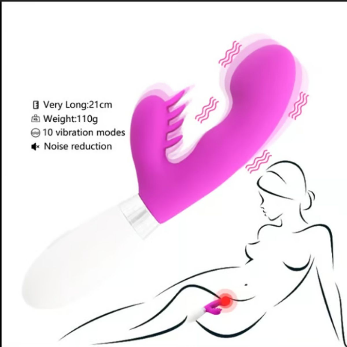 GENERICO - Vibrador de punto G Conejo de silicona