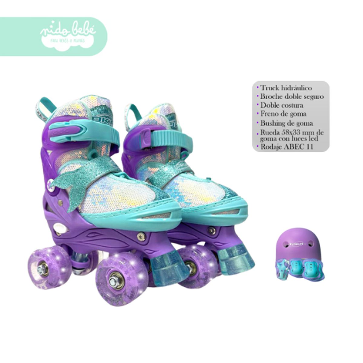 OKA - PATIN 4 RUEDAS OKA VERDE SIRENA TALLA M