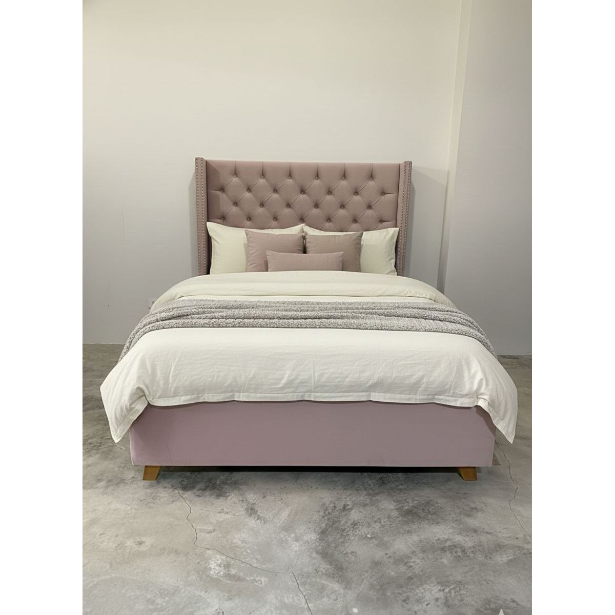 GENERICO - Cama Box Tarima + Cabecera Bella Rosa 1.5 plazas