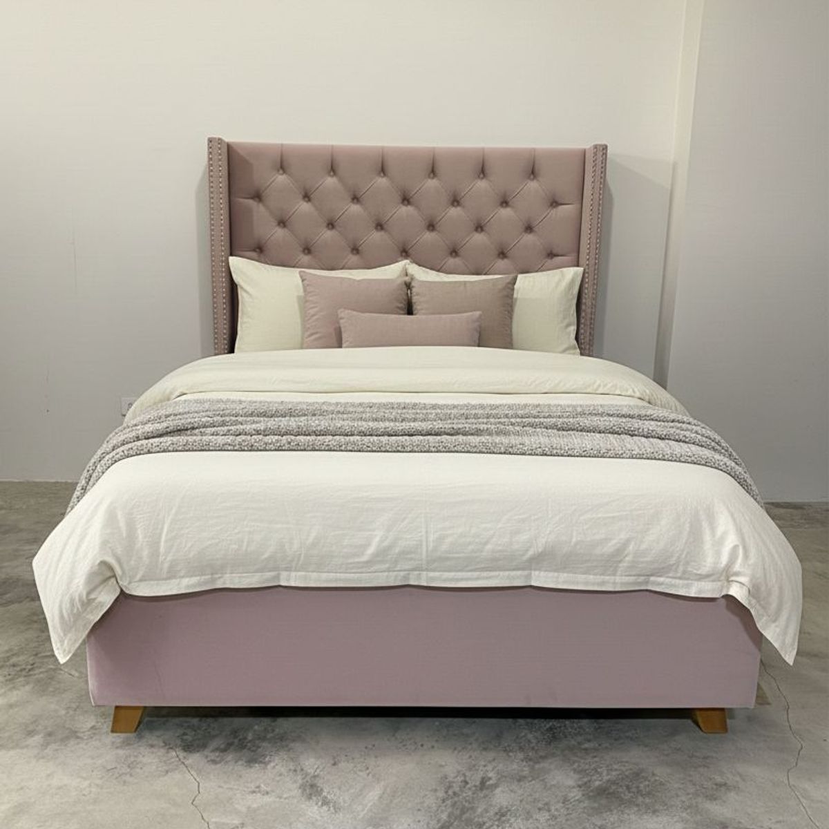 GENERICO - Cama Box Tarima + Cabecera Bella Rosa 2 plazas