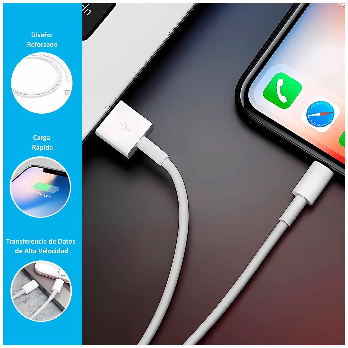 SASARU - Cable USB a C réplica A1 para iPhone