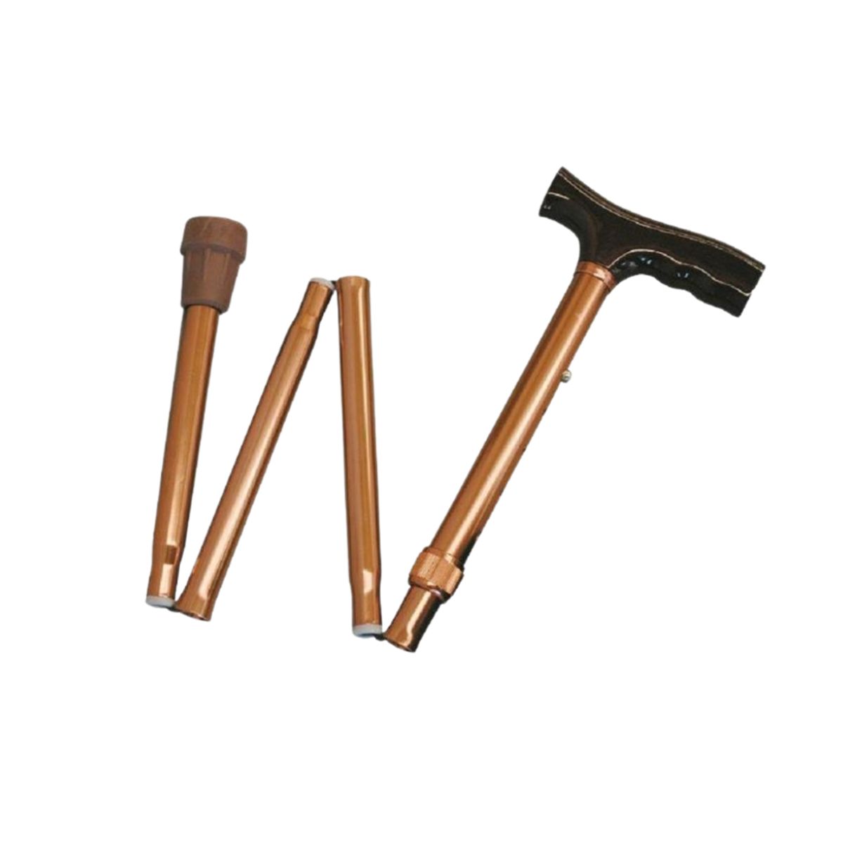 GENERICO - Bastón Plegable Ortopédico Aluminio Marrón