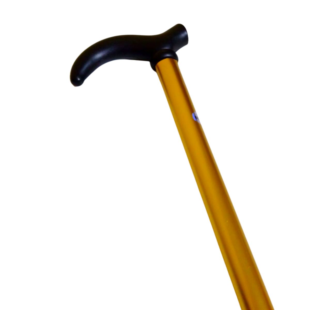 GENERICO - Bastón Aluminio Ajustable Delgado Mango Tipo L Dorado