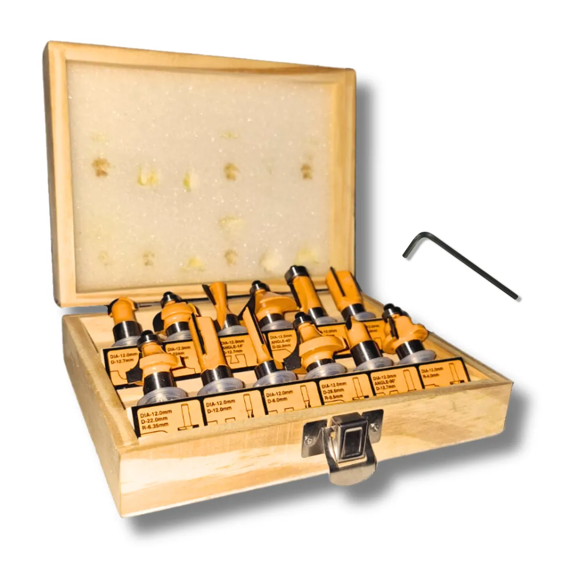 INGCO TOOLS - Kit 12 fresas 12mm para fresadora ruteadora Ingco