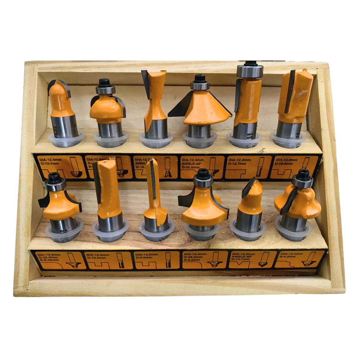 INGCO TOOLS - Kit 12 fresas 12mm para fresadora ruteadora Ingco