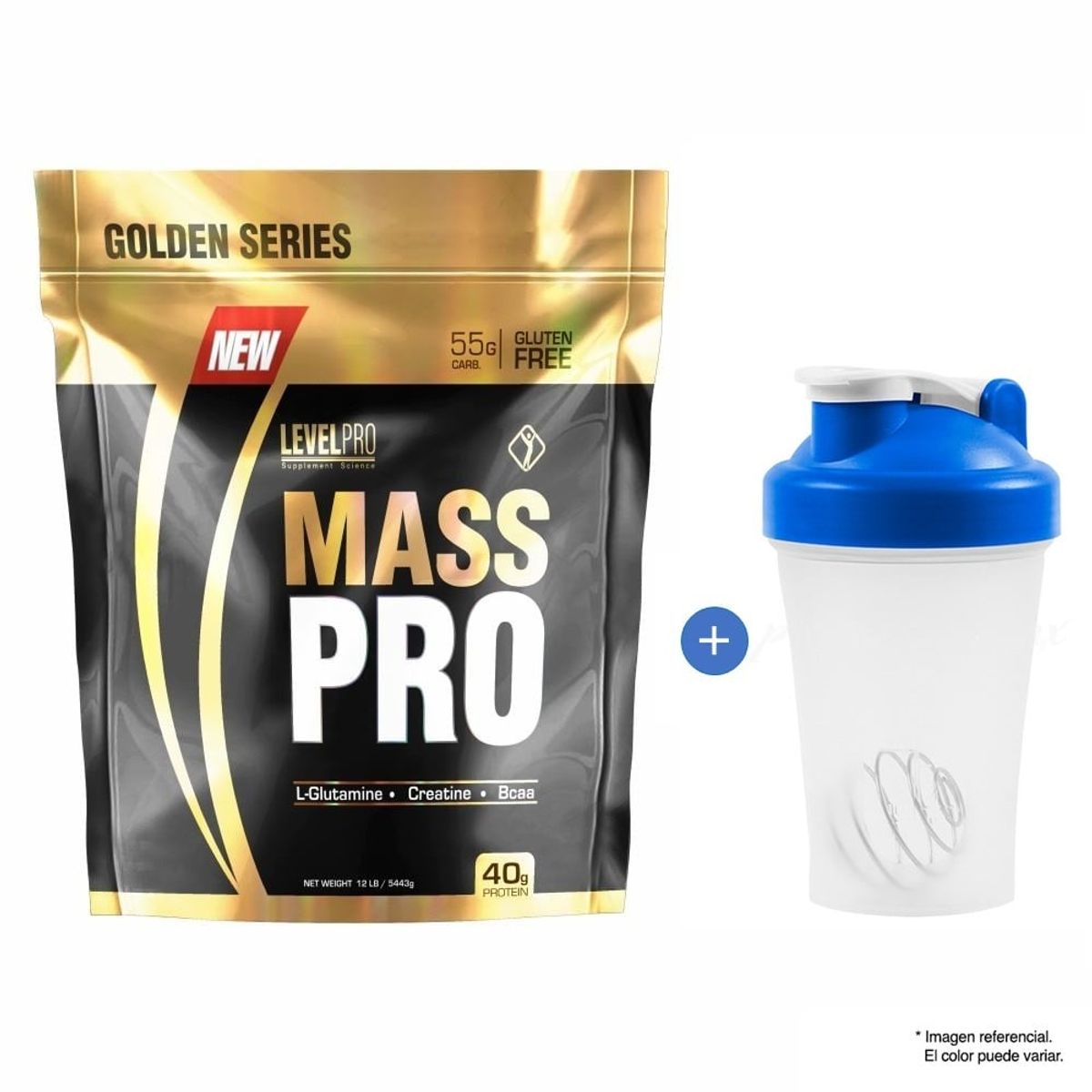LEVEL PRO - Mass Gainer Level Pro Masspro 12lb Rich Chocolate shaker