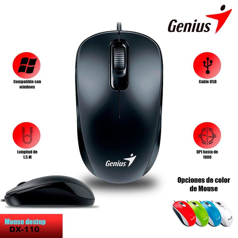 GENIUS - MOUSE GENIUS DX-110 BLACK USB