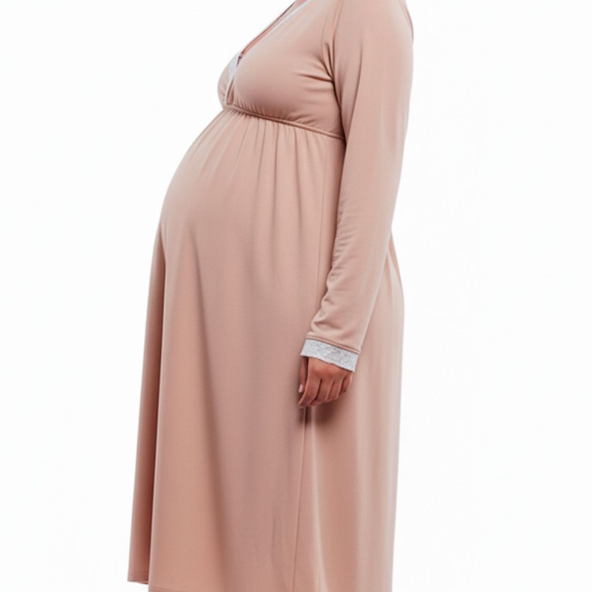 GENERICO - Camison Maternal Victoria Manga Larga Lactancia BCxy Beige