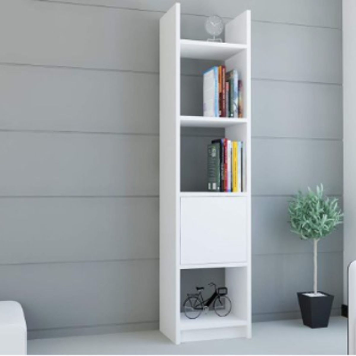 NACION MUEBLES - Librero Jhosi color Blanco NM