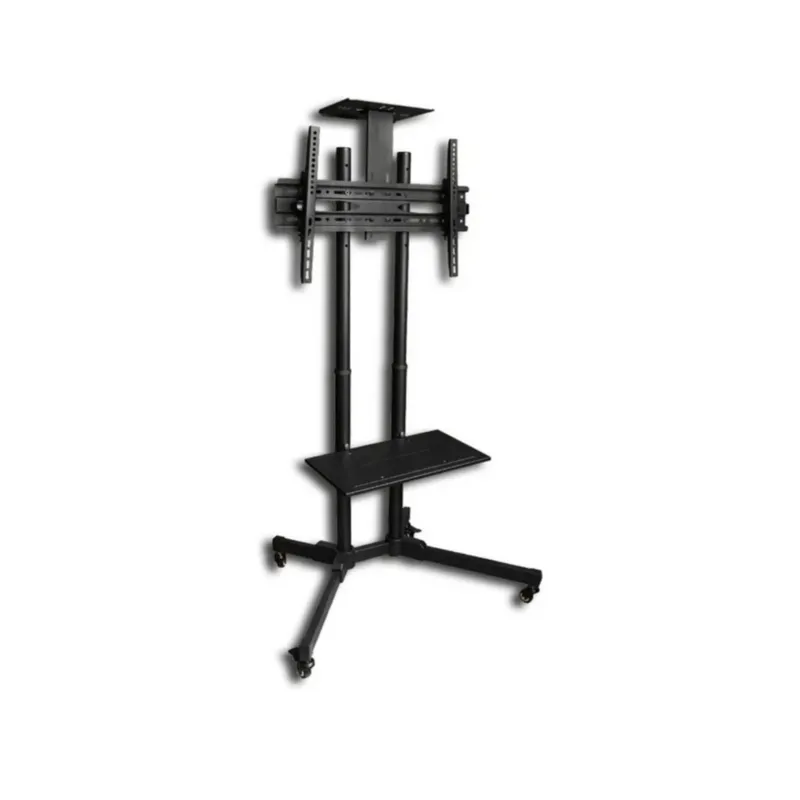 BATBLACK - Rack Pedestal Movil Con Repisa Led 37 - 70 Pulgadas Batblack