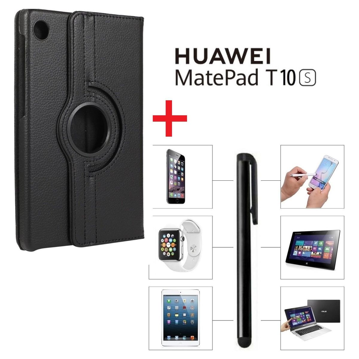 GENERICO - Funda Giro 360° + Lapiz Optico Protector Huawei Matepad T 10S 10.1.